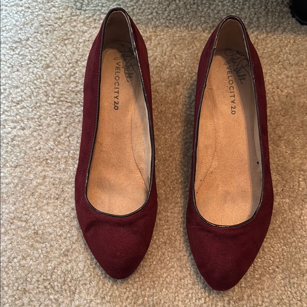 Velocity Burgundy Heels for Women